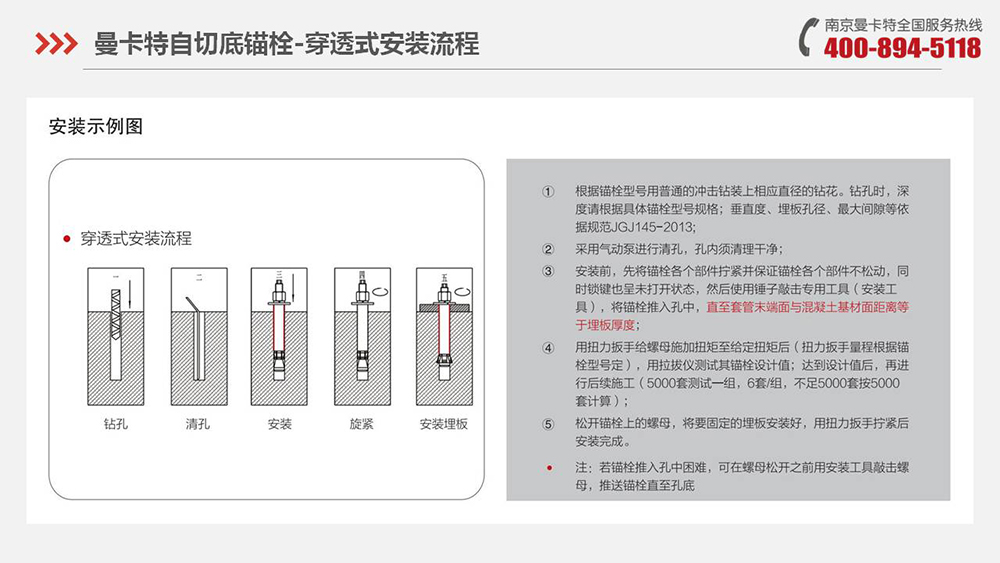 自切底錨栓_20_曼卡特自切底錨栓施工流程