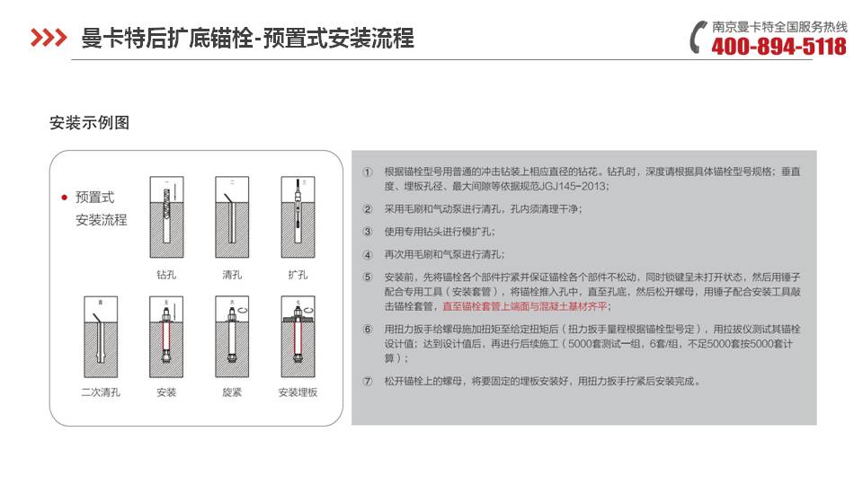 后擴底錨栓_19_曼卡特后擴底錨栓施工流程